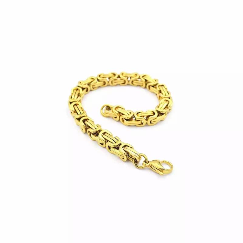 Bracelets / Curbs | Men’s gold-plated Byzantine mesh bracelet bling rapper 23cm 9mm Bracelets / Curbs Bracelets / Curbs