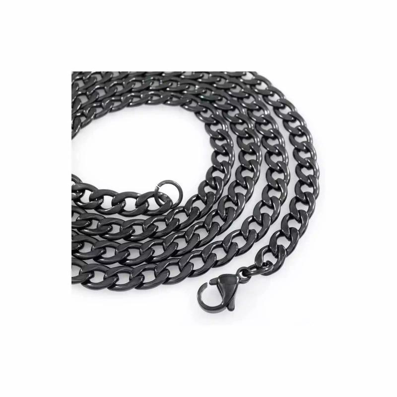 Chains / Necklaces | Large black plated steel men’s chain link curb link 8mm 60cm Chains / Necklaces Chains / Necklaces