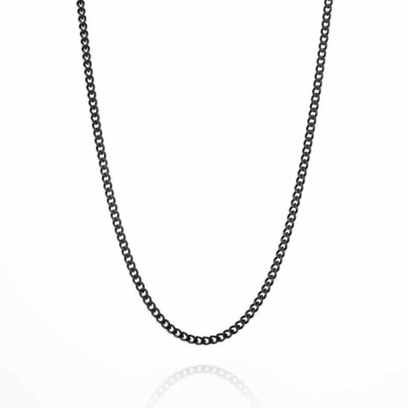 Chains / Necklaces | Men’s black steel necklace chain with Cuban mesh links 60cm Chains / Necklaces Chains / Necklaces