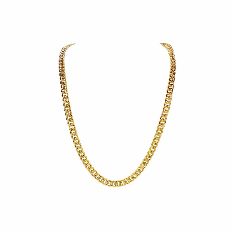 Chains / Necklaces | Men’s gold steel necklace chain tight Cuban mesh bling 60cm 8mm Chains / Necklaces Chains / Necklaces