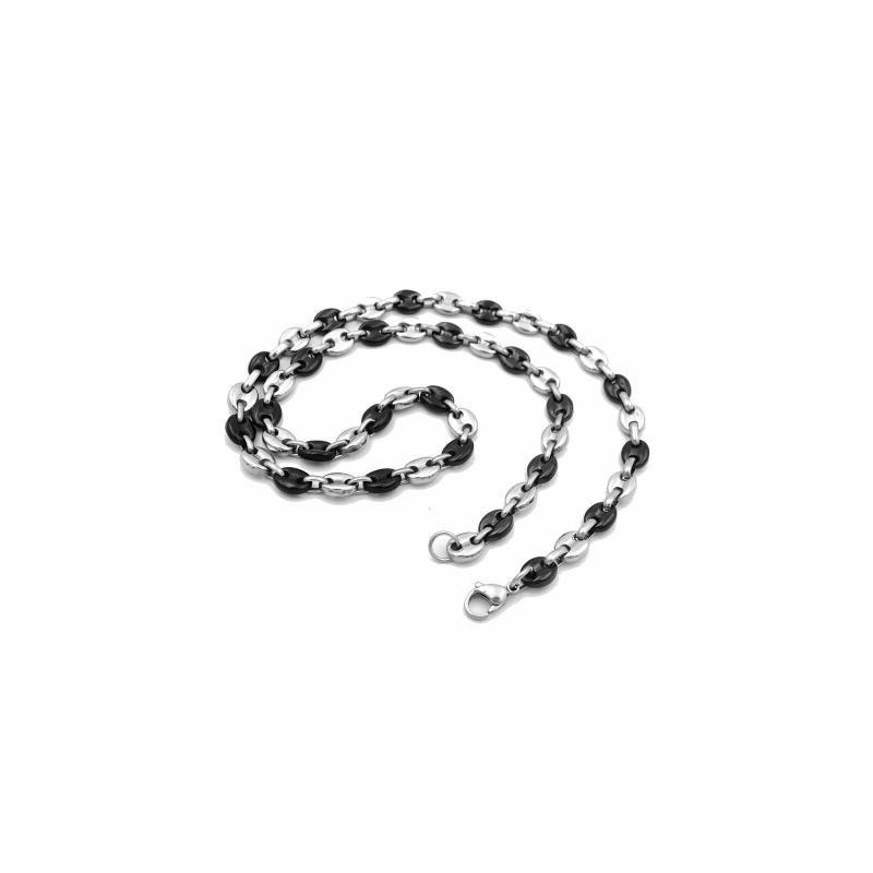 Chains / Necklaces | Men’s necklace chain coffee beans stainless steel and black 55cm 7mm Chains / Necklaces Chains / Necklaces