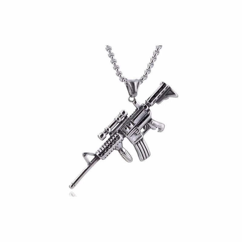 Chains / Necklaces | Men’s Stainless Steel Weapon AK47 Assault Rifle Pendant Necklace Chains / Necklaces Chains / Necklaces