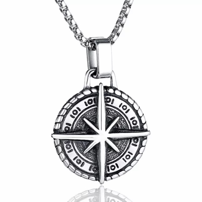 Chains / Necklaces | Men’s steel compass of life star wind rose pendant necklace Chains / Necklaces Chains / Necklaces