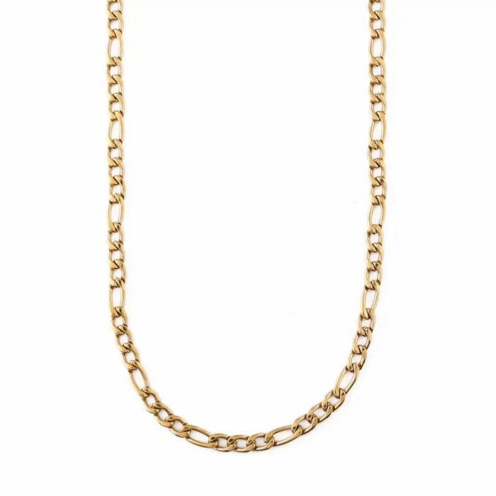 Chains / Necklaces | Necklace for men woman plated gold mesh figaro 7mm Chains / Necklaces Chains / Necklaces