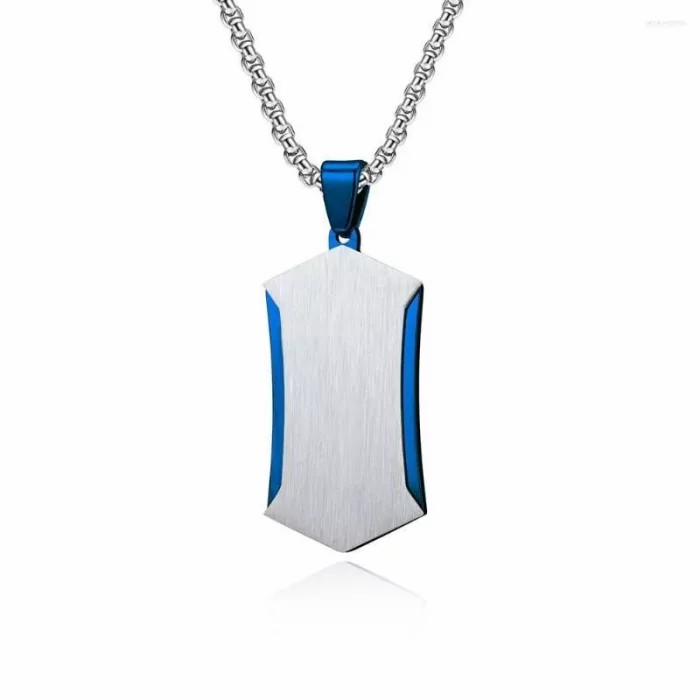 Pendants | Men’s necklace pendant geometric steel plate color of your choice Chains / Necklaces Chains / Necklaces