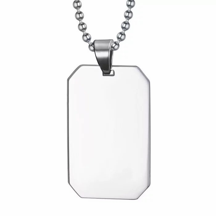 Pendants | Necklace Pendant Hexagonal Military Plaque Man Steel Effect Mirror Customizable Chains / Necklaces Chains / Necklaces