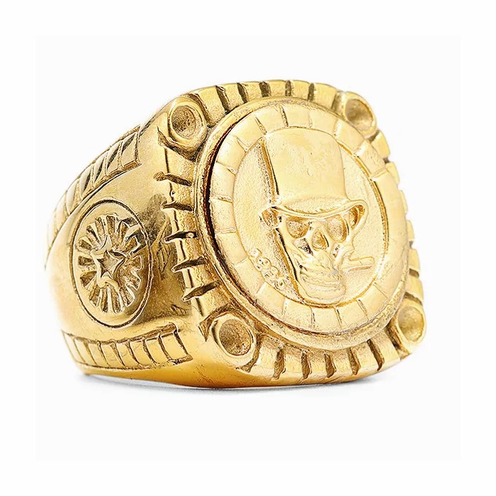 Rings / Wedding rings | Big signet maker man steel gold fine biker skull imposing cigar Mens Jewelry Mens