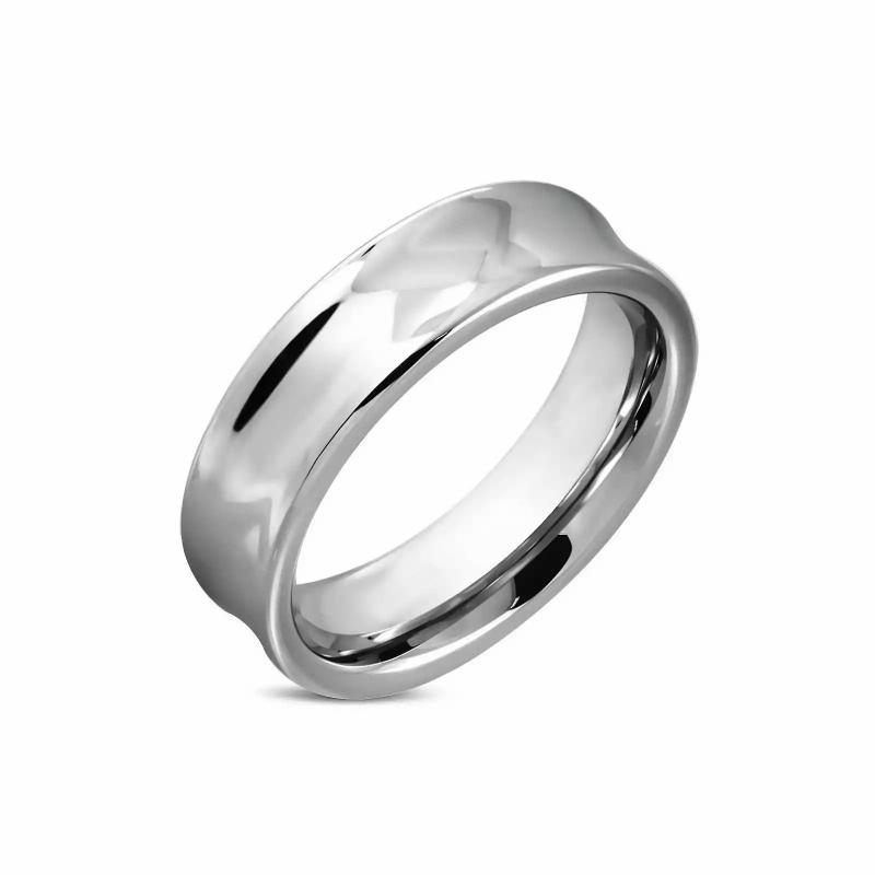 Rings / Wedding rings | Concave-shaped tungsten carbide wedding ring for men Mens Jewelry Mens