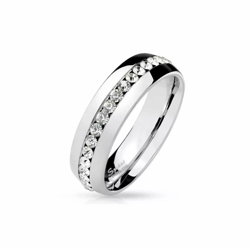 Rings / Wedding rings | Eternal wedding ring for women, men, steel and white stone, wedding 6mm Mens Jewelry Mens