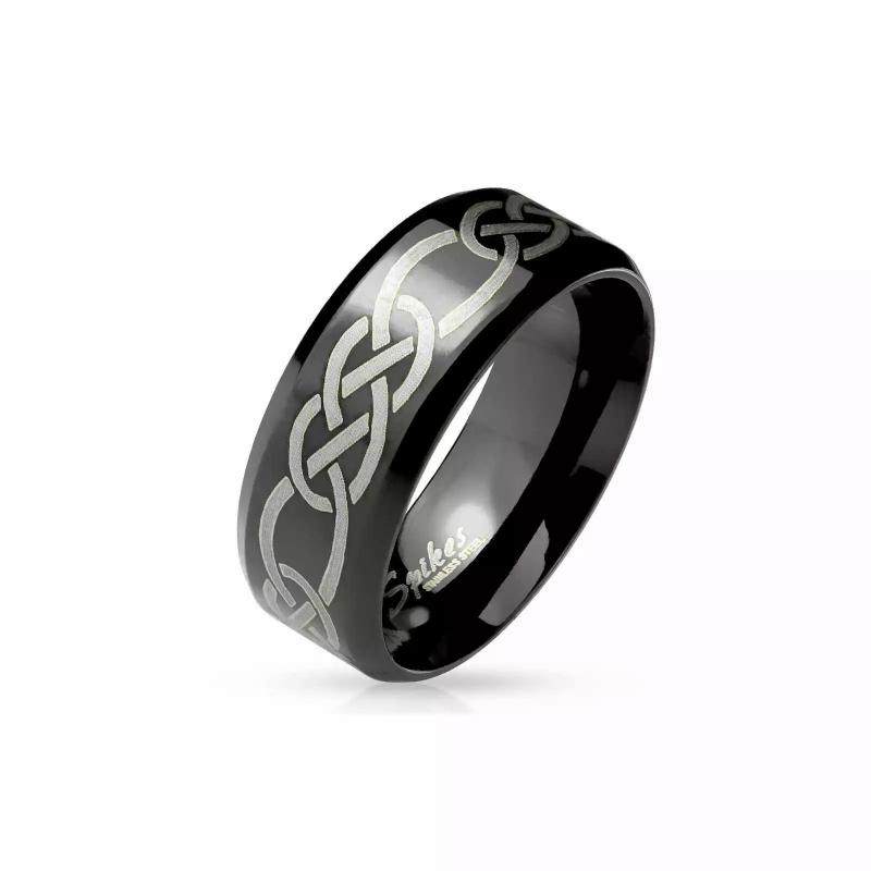 Rings / Wedding rings | Men’s Black Plated Stainless Steel Tribal Braid Ring Mens Jewelry Mens