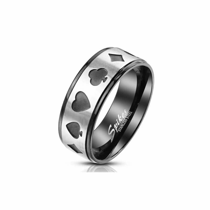 Rings / Wedding rings | Men’s Black Stainless Steel Poker Card Band Ring Mens Jewelry Mens