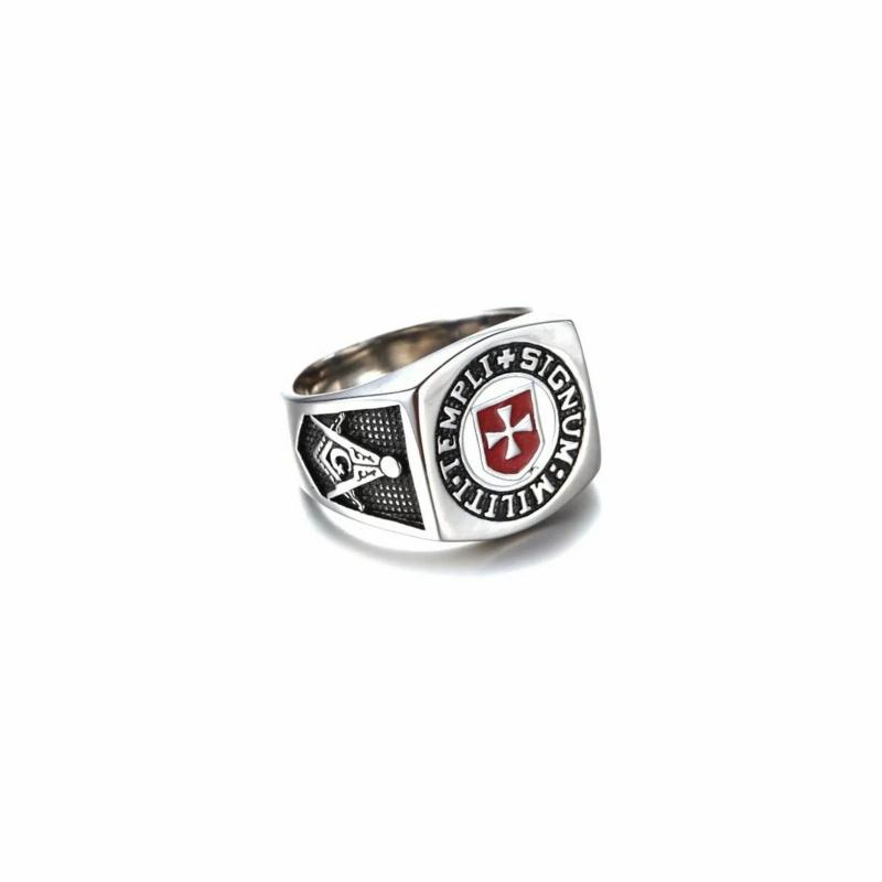 Rings / Wedding rings | Men’s signet ring steel Maltese cross soldiers of the order of the Templar Templi Signum Militi Mens Jewelry Mens