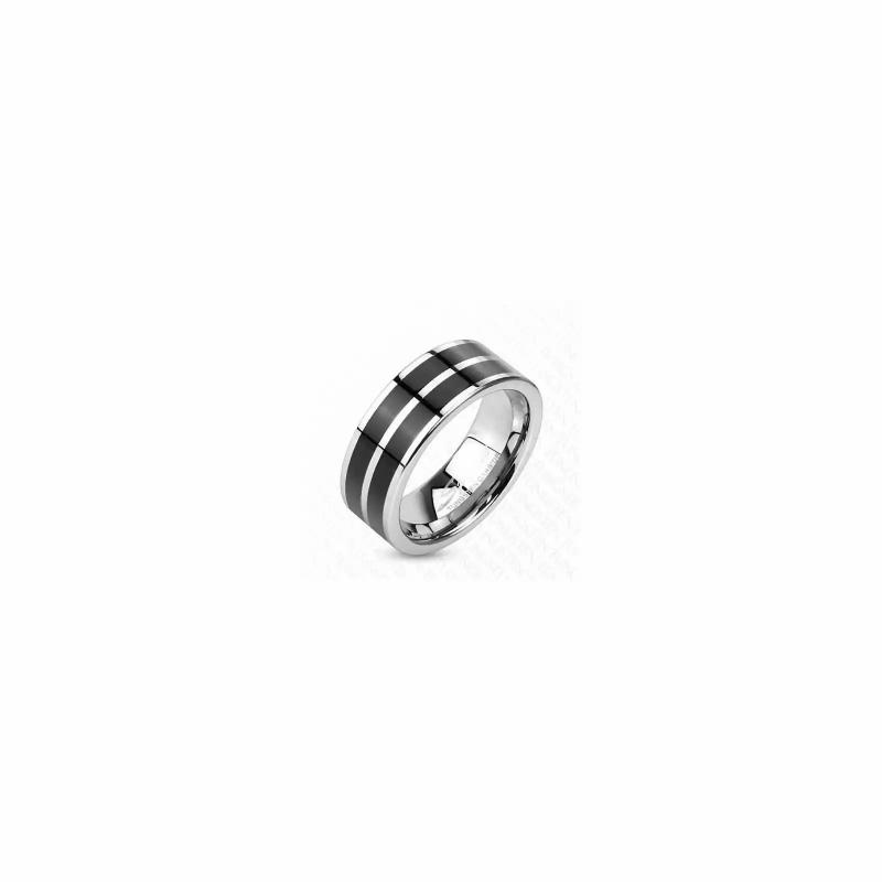 Rings / Wedding rings | Men’s tungsten silver engagement ring and 2 black bands Mens Jewelry Mens