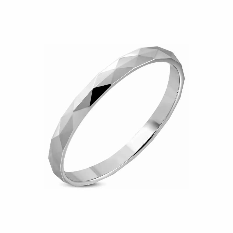 Rings / Wedding rings | Men’s wedding ring in diamond faceted tungsten 3mm Mens Jewelry Mens