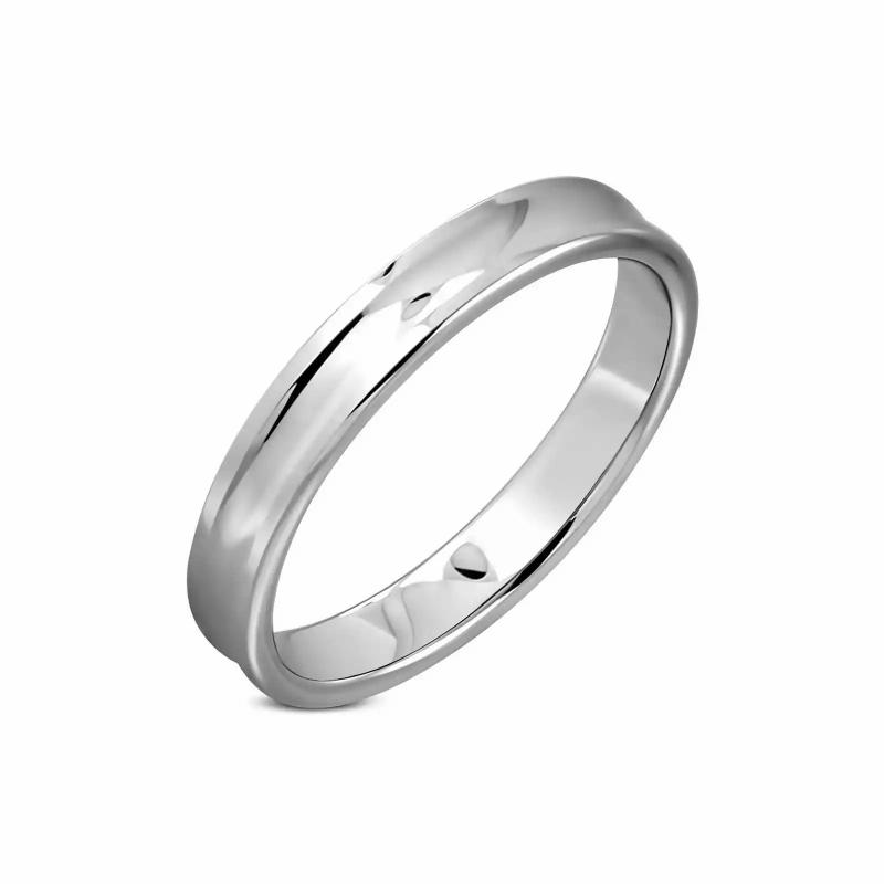 Rings / Wedding rings | Men’s wedding ring with concave shape tungsten carbide 4mm Mens Jewelry Mens