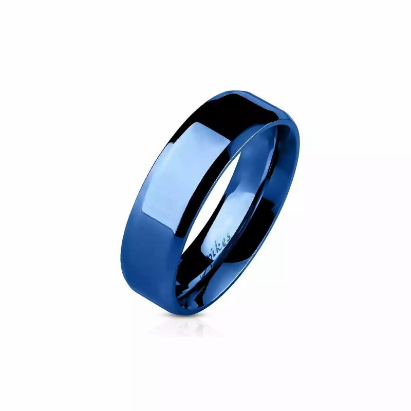 Rings / Wedding rings | Men’s women’s engagement ring for couples in lacquered blue plated steel color Mens Jewelry Mens