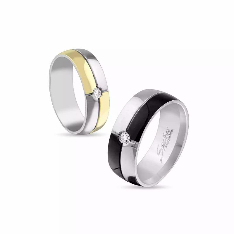 Rings / Wedding rings | Ring engagement ring woman man steel gold plated zircon couple Mens Jewelry Mens