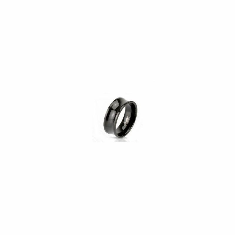 Rings / Wedding rings | Ring for men, solid titanium, black plated, original concave shape Mens Jewelry Mens