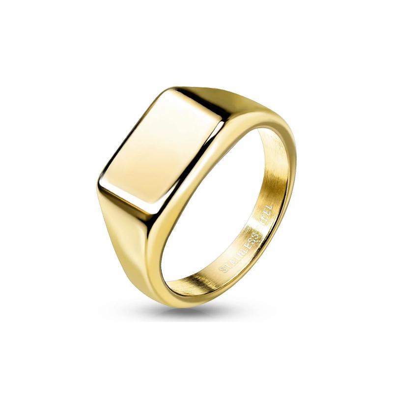 Rings / Wedding rings | Signet ring for women men gold steel 9mm engravable cheap Mens Jewelry Mens