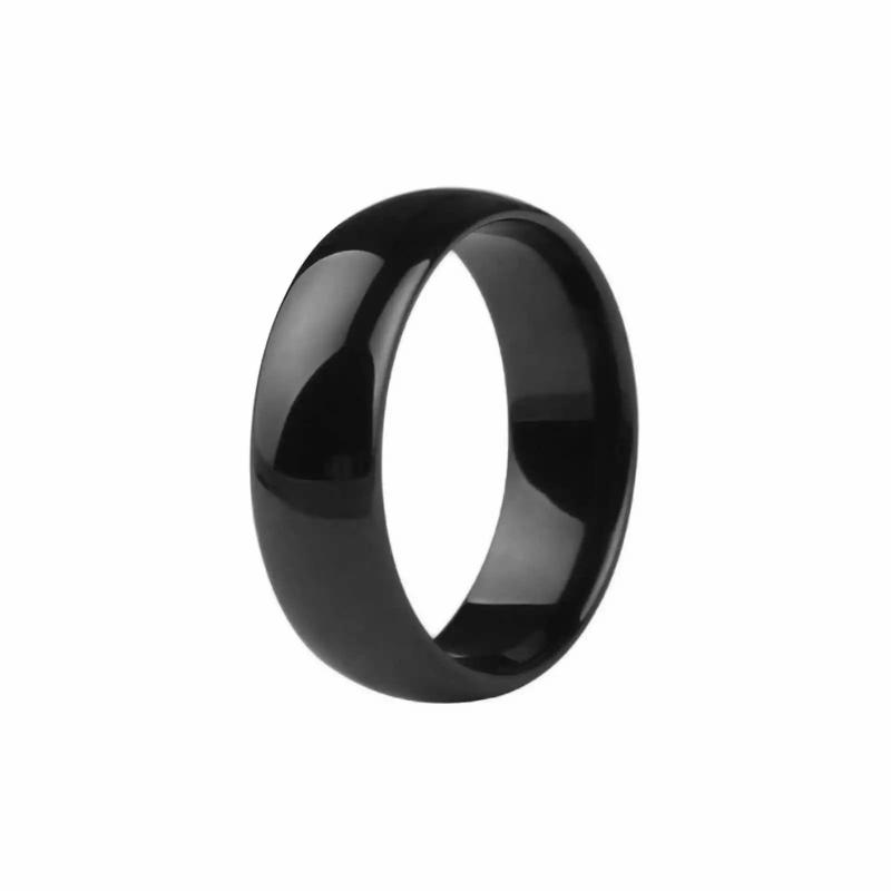 Rings / Wedding rings | Traditional wedding alliance ring for men, pure black curved ceramic Mens Jewelry Mens