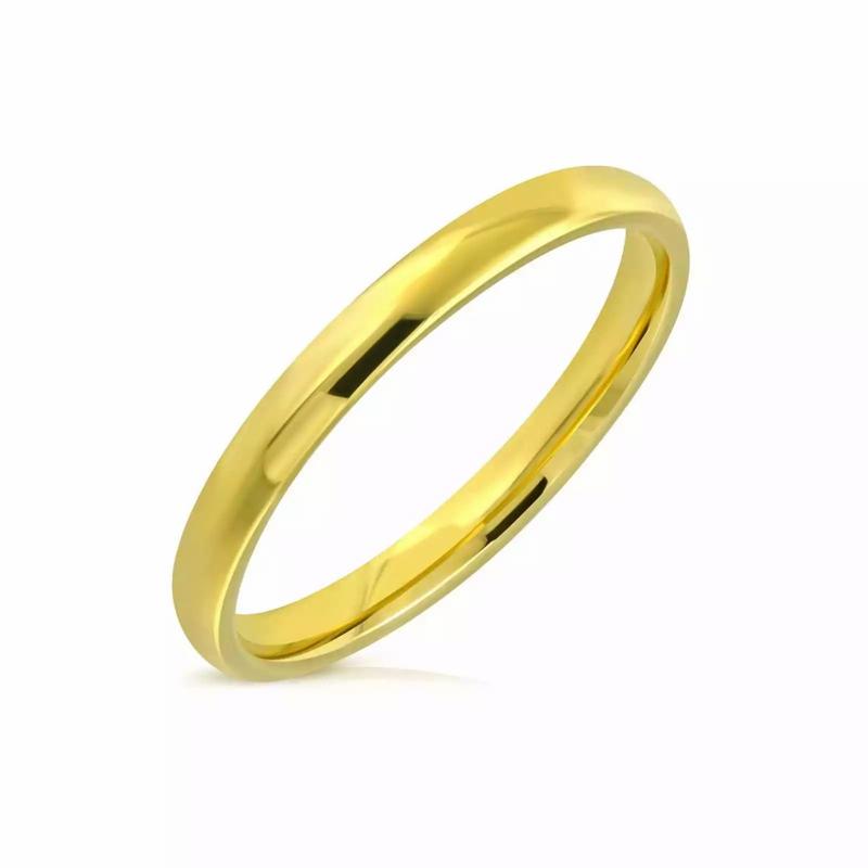 Rings / Wedding rings | Wedding alliance ring for men and women, golden steel, fine gold, 3mm Mens Jewelry Mens