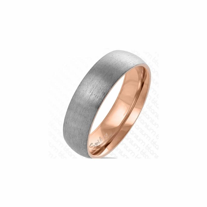 Rings / Wedding rings | Wedding ring engagement ring for men in gray and copper brushed titanium Mens Jewelry Mens