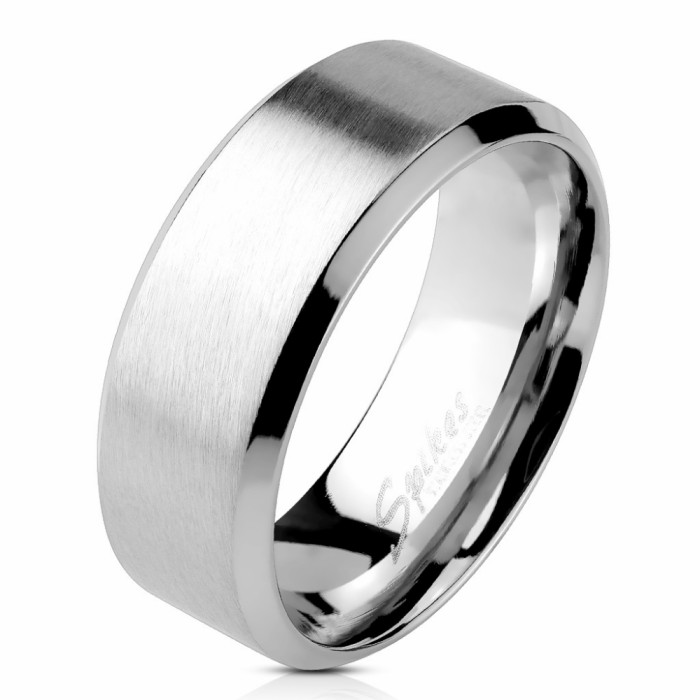 Rings / Wedding rings | Wedding ring Ring Man Alliance Stainless Steel Mat Brush Width 8mm Mens Jewelry Mens