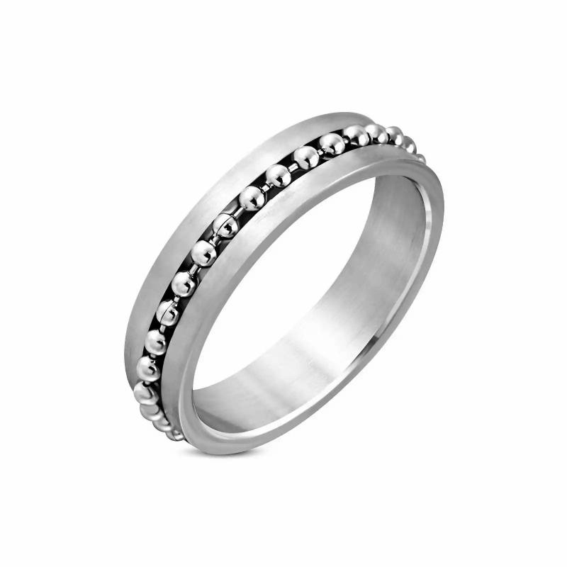 Rings/Alliances | Engagement ring for men and women, steel, 1 line, ball chain Mens Jewelry Mens