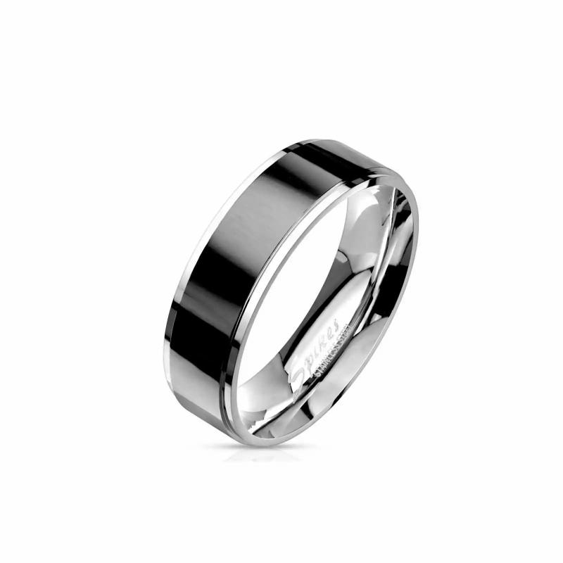 Rings/Alliances | Men’s mixed ring stainless steel black plated ribbon band Mens Jewelry Mens