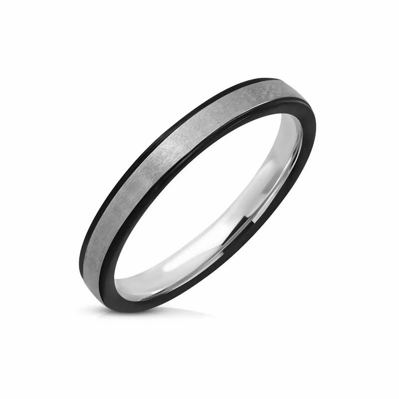 Rings/Alliances | Ring engagement ring flows woman man black steel 3mm Mens Jewelry Mens