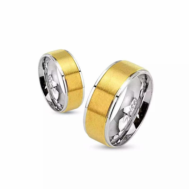 Rings/Alliances | Ring engagement ring woman man couple steel band gold plated Mens Jewelry Mens