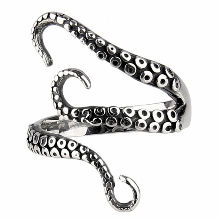 Rings/Alliances | Ring in Shape of Tentacules Anneau Pieuvre Kraken Octopus Woman in Stainless Steel Mens Jewelry Mens