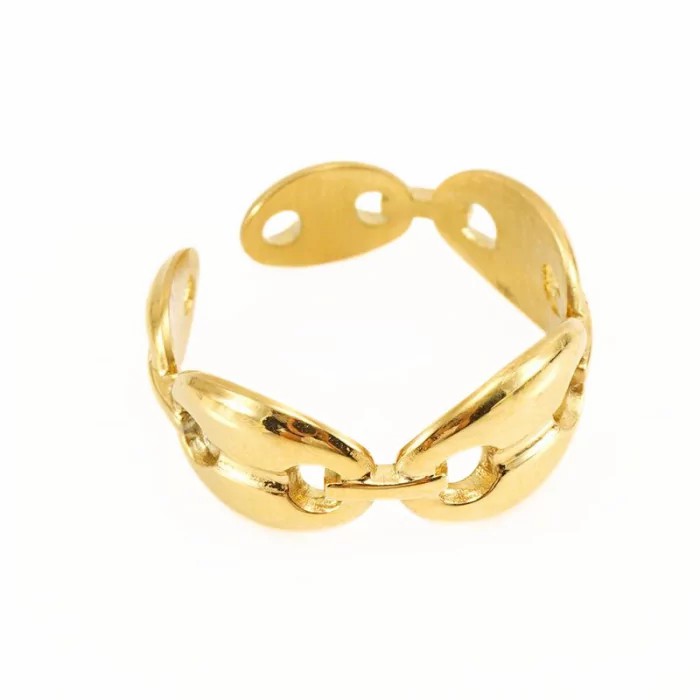 Rings/Alliances | Women’s adjustable open coffee bean ring stainless steel fine gold Rings/Alliances Rings/Alliances