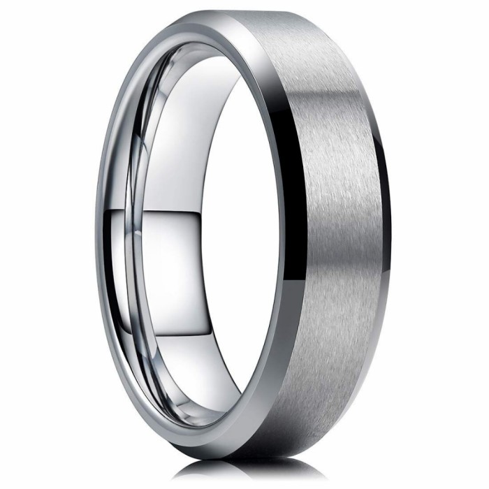 Rings/Alliances | Women’s engagement ring Man Stainless Steel ring Mat brushed Width 6mm Mens Jewelry Mens