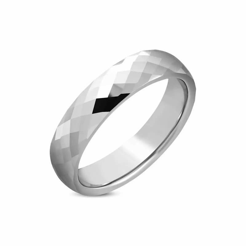 Rings/Alliances | Women’s men’s tungsten ring with diamond facets 5mm Mens Jewelry Mens