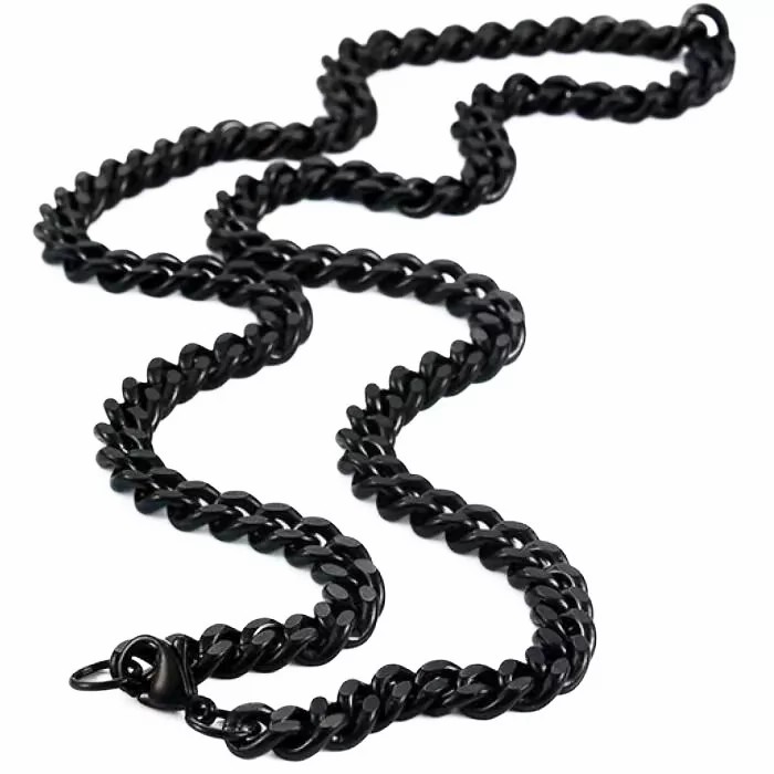 Chains / Necklaces | Men’s stainless steel chain black Cuban mesh bling rapper 60cm 9mm Chains / Necklaces Chains / Necklaces